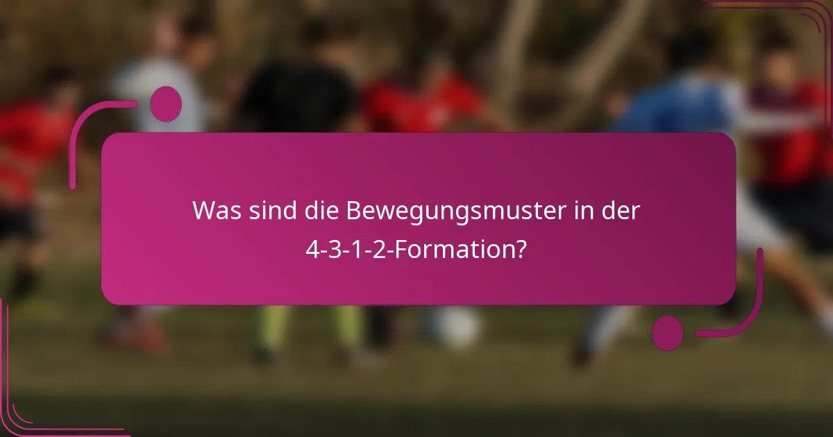 Was sind die Bewegungsmuster in der 4-3-1-2-Formation?