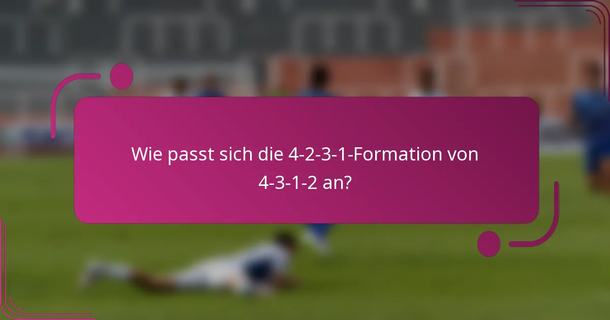 Wie passt sich die 4-2-3-1-Formation von 4-3-1-2 an?